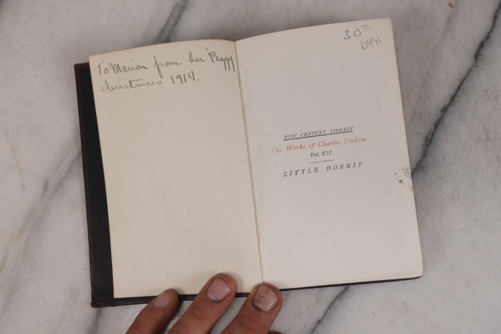 Lot 148 - "The Cricket On The Hearth: A Fairy Tale Of Home" Facsimile Edition And "Little Dorrit" Pair Of Antique Books By Charles Dickens, 1914 And 1913, Respectively