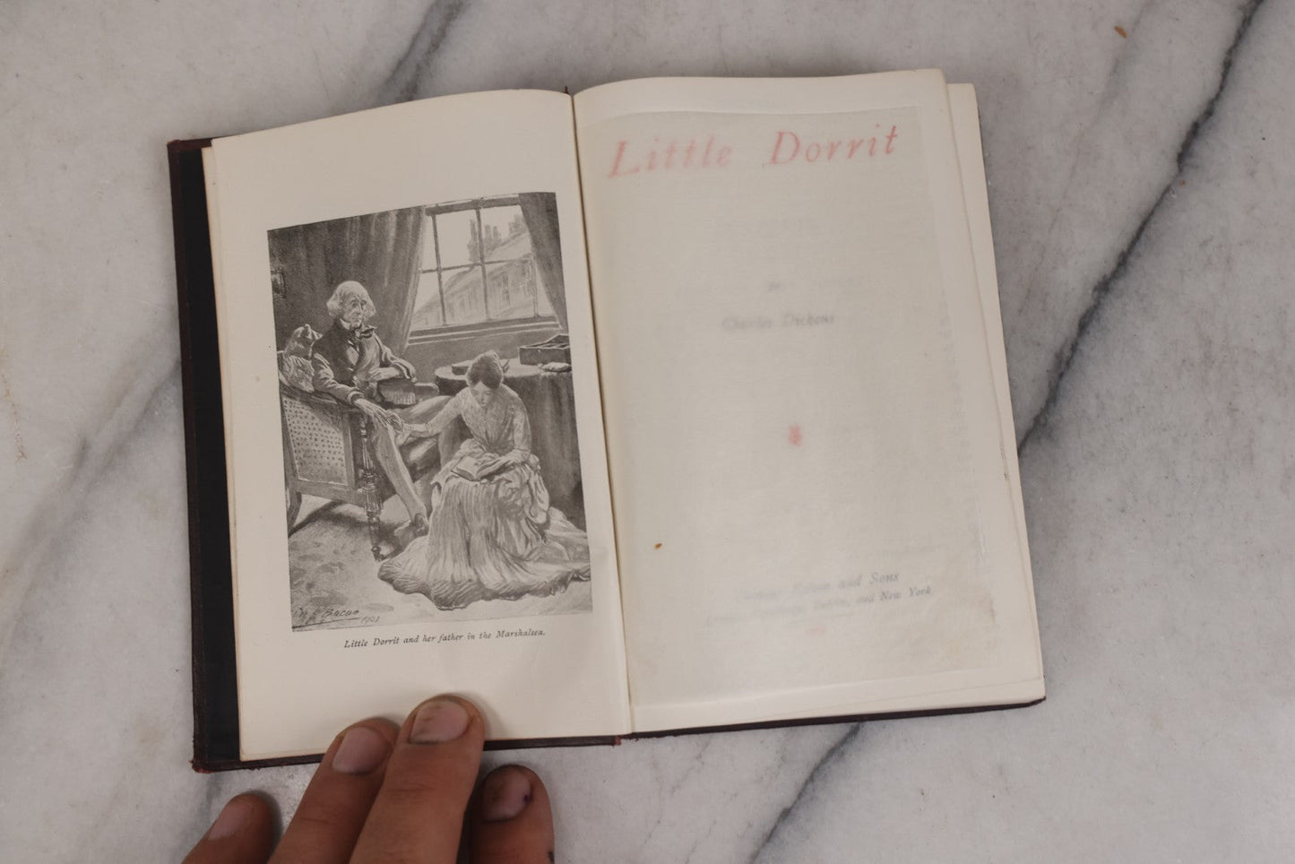Lot 148 - "The Cricket On The Hearth: A Fairy Tale Of Home" Facsimile Edition And "Little Dorrit" Pair Of Antique Books By Charles Dickens, 1914 And 1913, Respectively