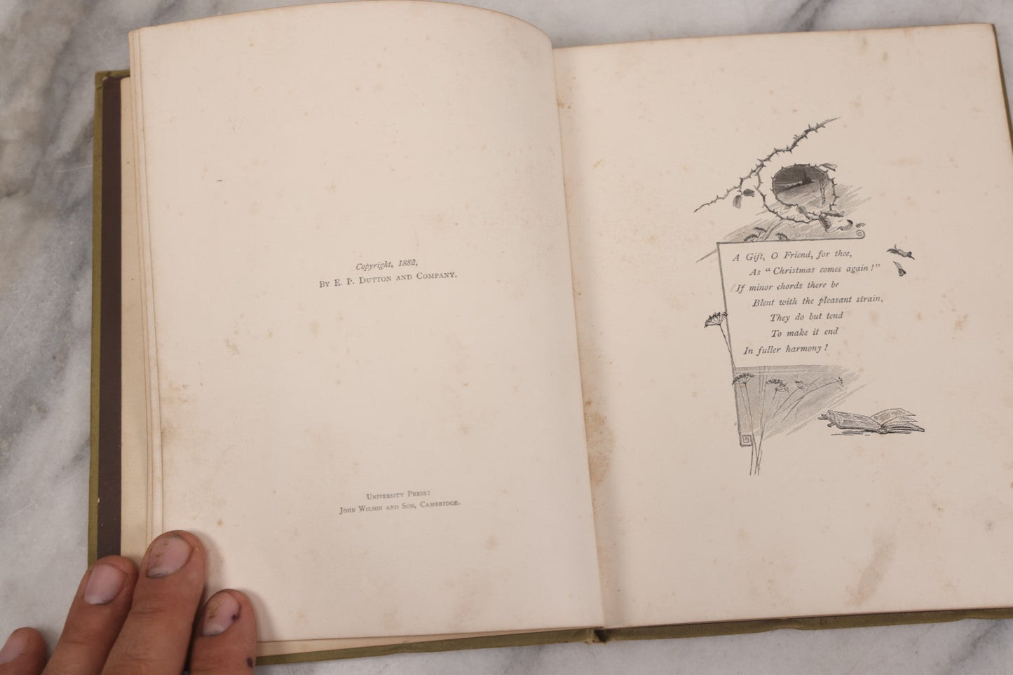 Lot 152 - "Bells Across The Snow" Antique Poetry Holiday Gift Book By Frances Ridley Havergal, Illustrated, Published By E.P. Dutton And Company, New York, 1884