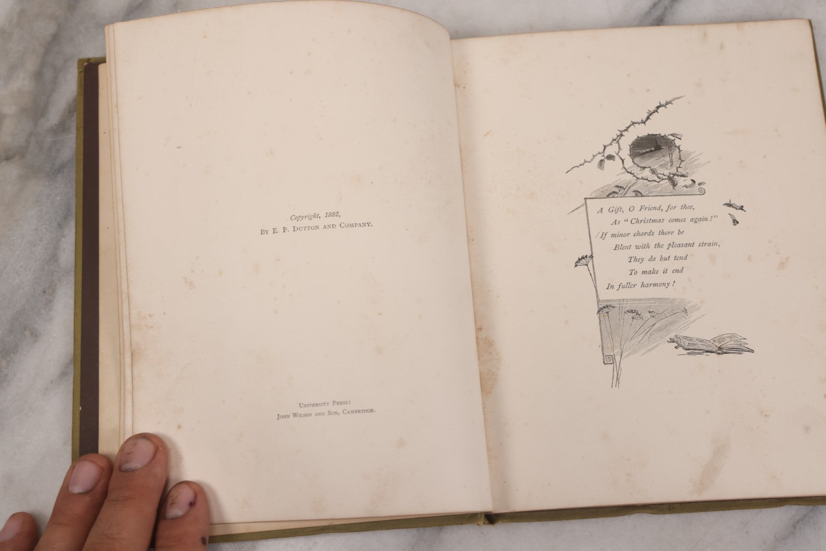 Lot 152 - "Bells Across The Snow" Antique Poetry Holiday Gift Book By Frances Ridley Havergal, Illustrated, Published By E.P. Dutton And Company, New York, 1884