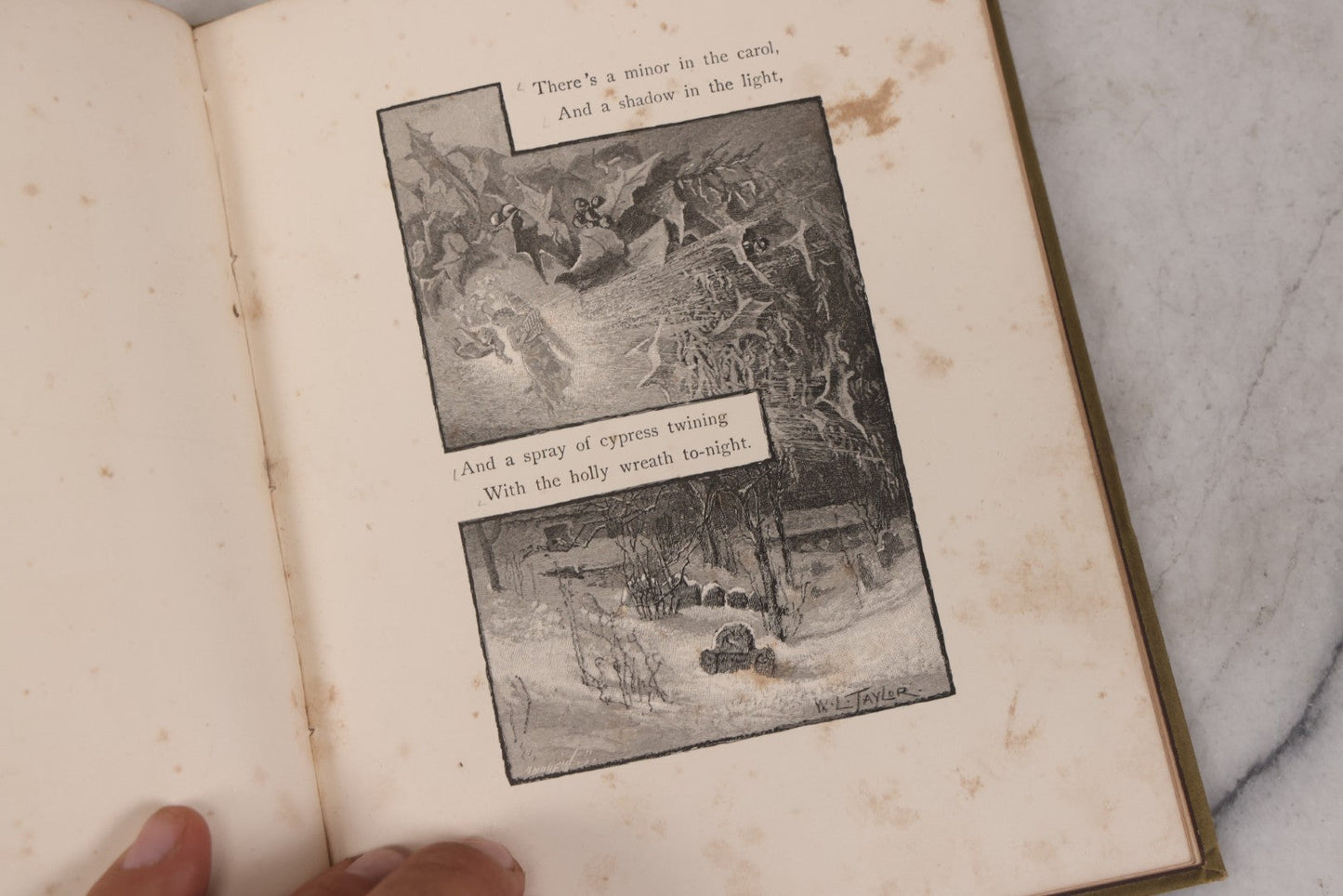 Lot 152 - "Bells Across The Snow" Antique Poetry Holiday Gift Book By Frances Ridley Havergal, Illustrated, Published By E.P. Dutton And Company, New York, 1884