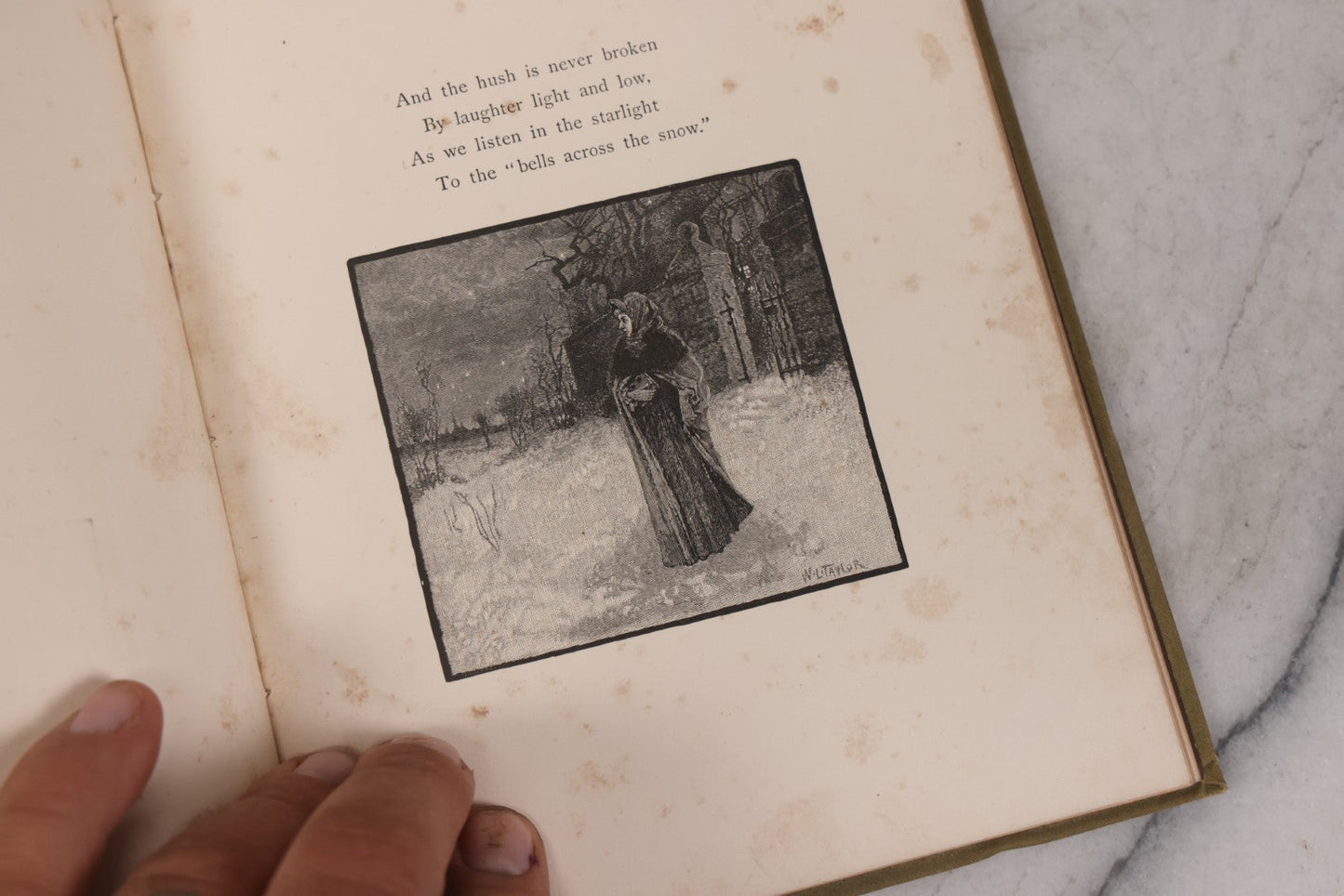 Lot 152 - "Bells Across The Snow" Antique Poetry Holiday Gift Book By Frances Ridley Havergal, Illustrated, Published By E.P. Dutton And Company, New York, 1884