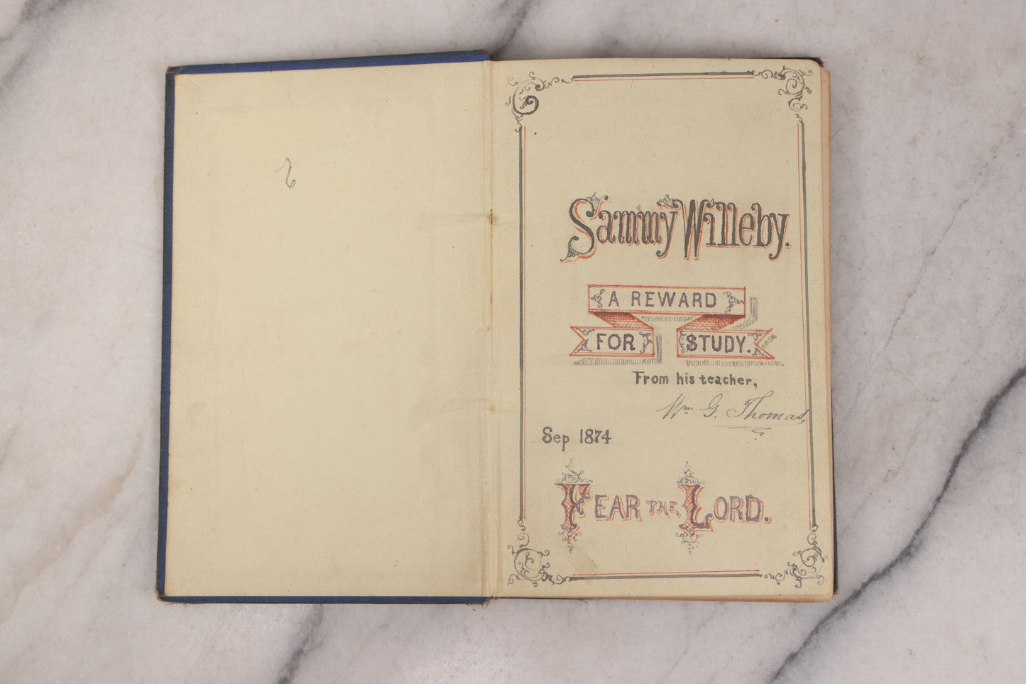 Lot 153 - "The History Of Little Peter The Ship-Boy" Antique Book By William H.G. Kingston, Gifted To Sammy Willeby "A Reward For Study" From His Teacher In 1874, With Illustrated Gift Inscription, Published By The Religious Tract Society, London