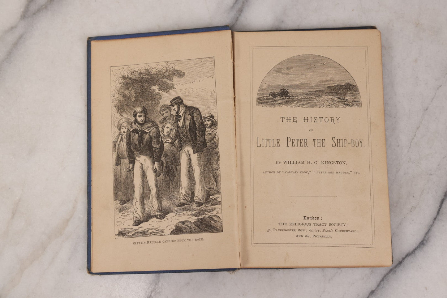 Lot 153 - "The History Of Little Peter The Ship-Boy" Antique Book By William H.G. Kingston, Gifted To Sammy Willeby "A Reward For Study" From His Teacher In 1874, With Illustrated Gift Inscription, Published By The Religious Tract Society, London
