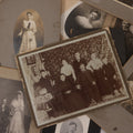 Lot 159 - Grouping Of 12 Antique Boarded And Cabinet Card Photographs, Including Wedding Portraits, Family With Dog, Interior Family Portrait, Other Portraits And Photos