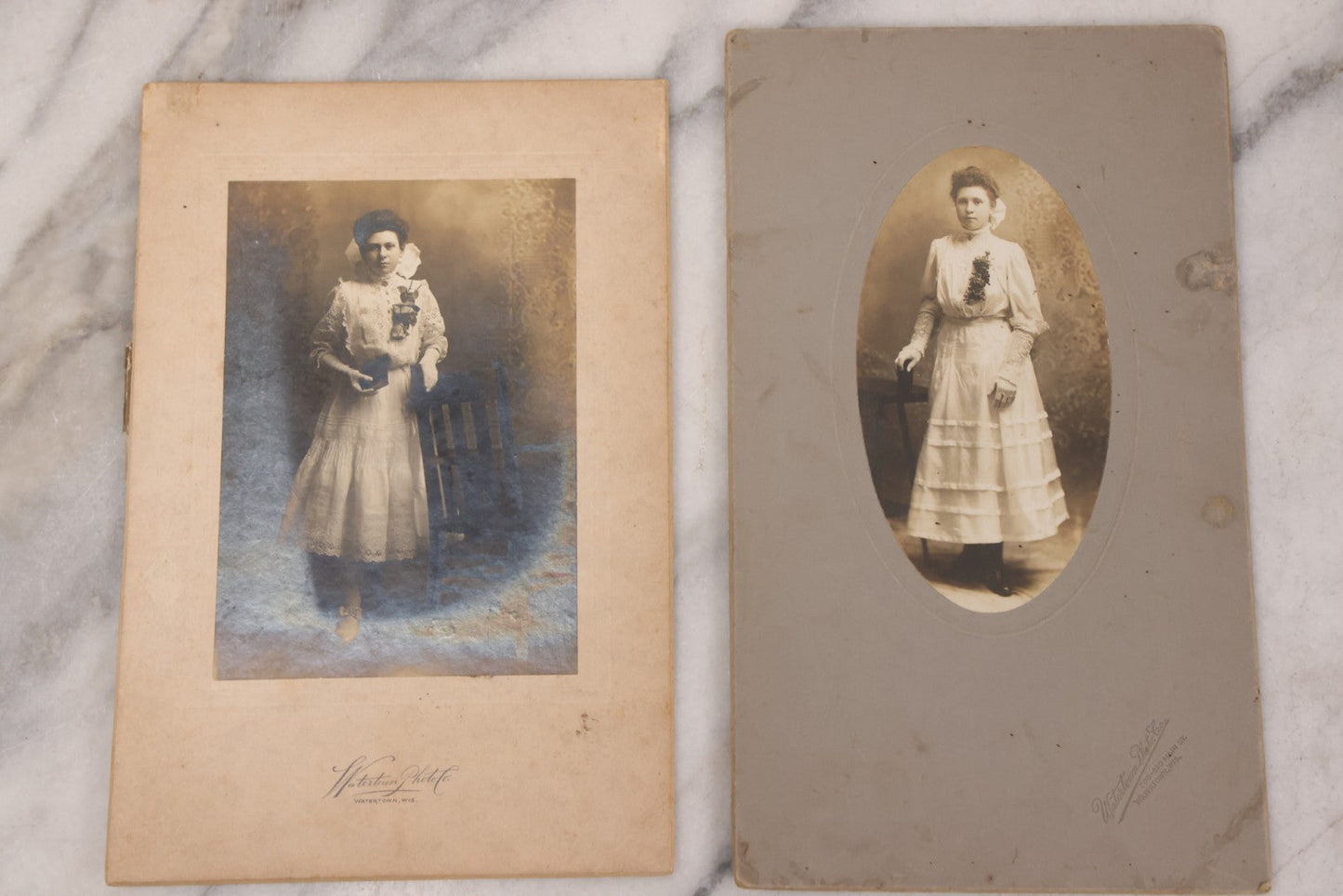 Lot 159 - Grouping Of 12 Antique Boarded And Cabinet Card Photographs, Including Wedding Portraits, Family With Dog, Interior Family Portrait, Other Portraits And Photos