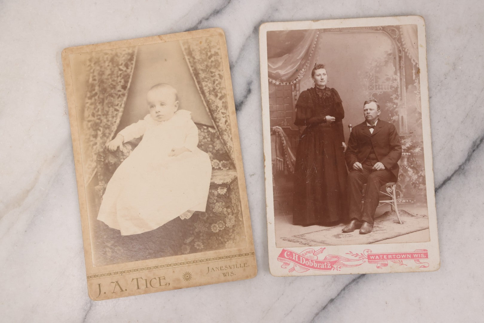 Lot 160 - Grouping Of 17 Antique Boarded, Cabinet Card, And Other Photographs, Including Portraits Of Babies, Family Portraits, And R.P.P.C. Of Children