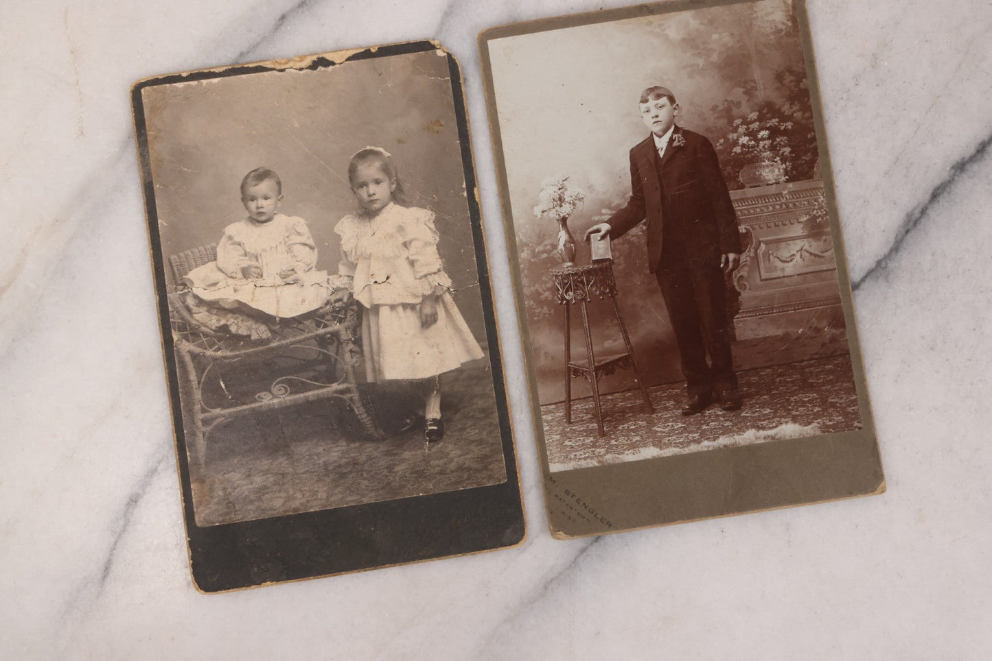 Lot 160 - Grouping Of 17 Antique Boarded, Cabinet Card, And Other Photographs, Including Portraits Of Babies, Family Portraits, And R.P.P.C. Of Children