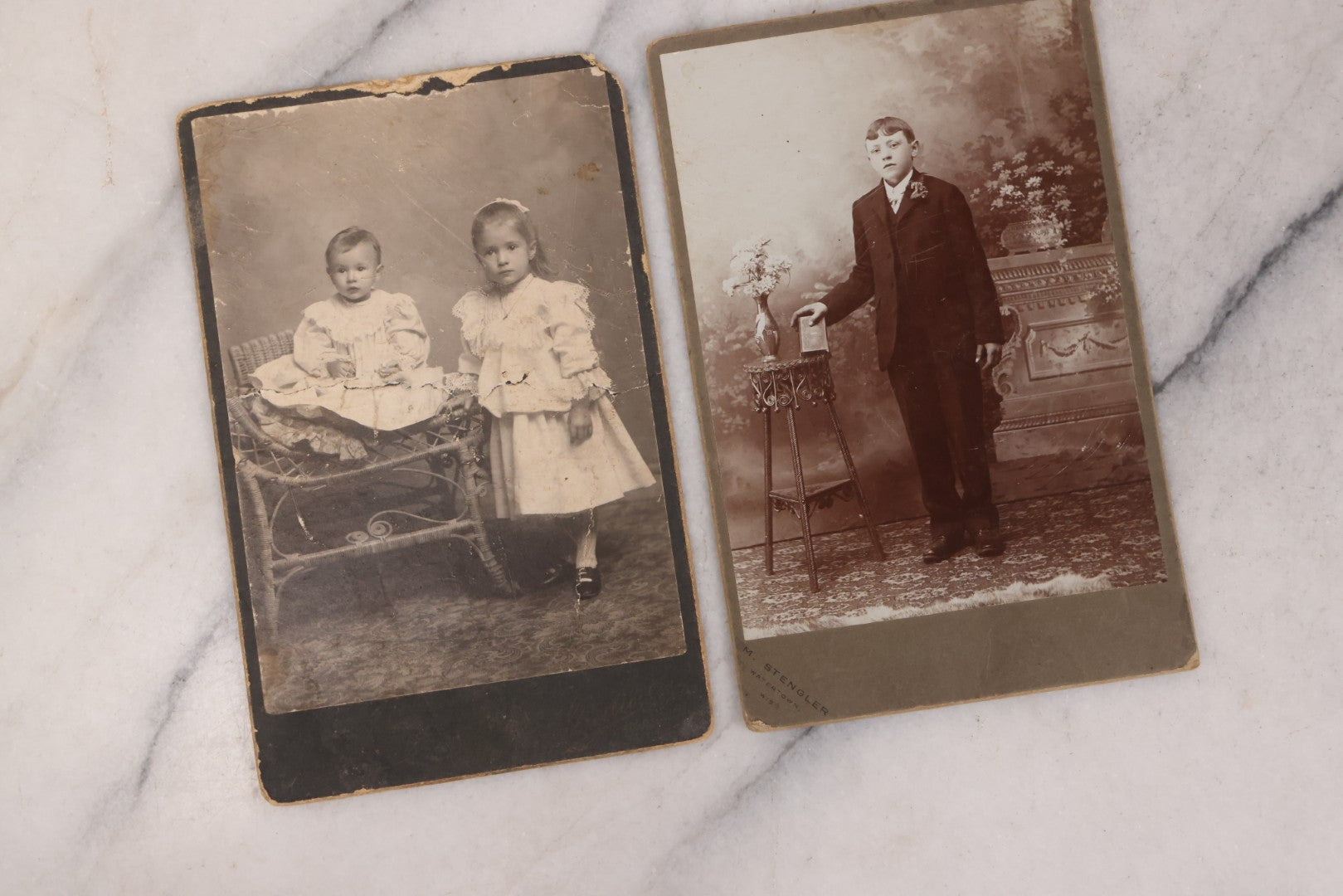 Lot 160 - Grouping Of 17 Antique Boarded, Cabinet Card, And Other Photographs, Including Portraits Of Babies, Family Portraits, And R.P.P.C. Of Children