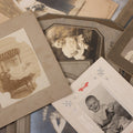 Lot 161 - Grouping Of 11 Antique Boarded, Cabinet Card, And Other Photographs, Including Portrait Of Three Young Men, Baby On Rocking Chair, Wedding Portraits, And More