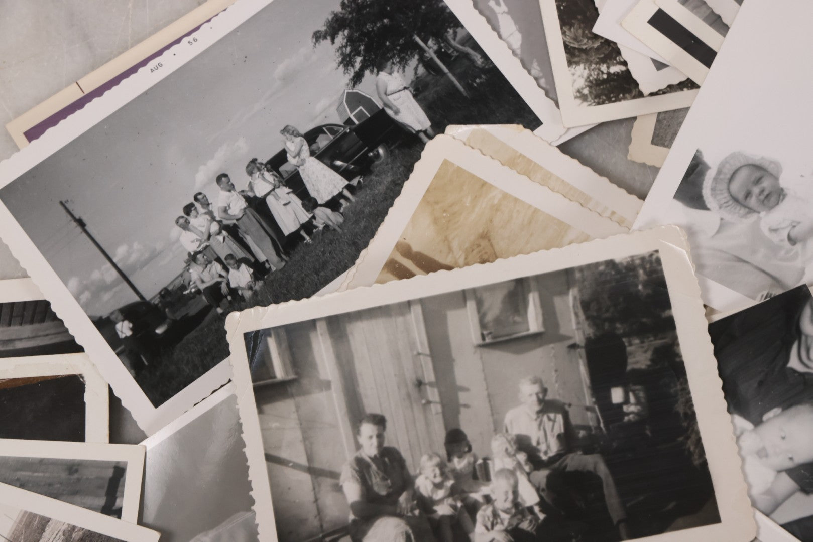 Lot 163 - Discovery Lot Grouping Of Many Dozens Of Snapshot Photographs Of Various People And Subjects, Including Boys Basketball Team, Weddings, Automobiles, Babies, And More
