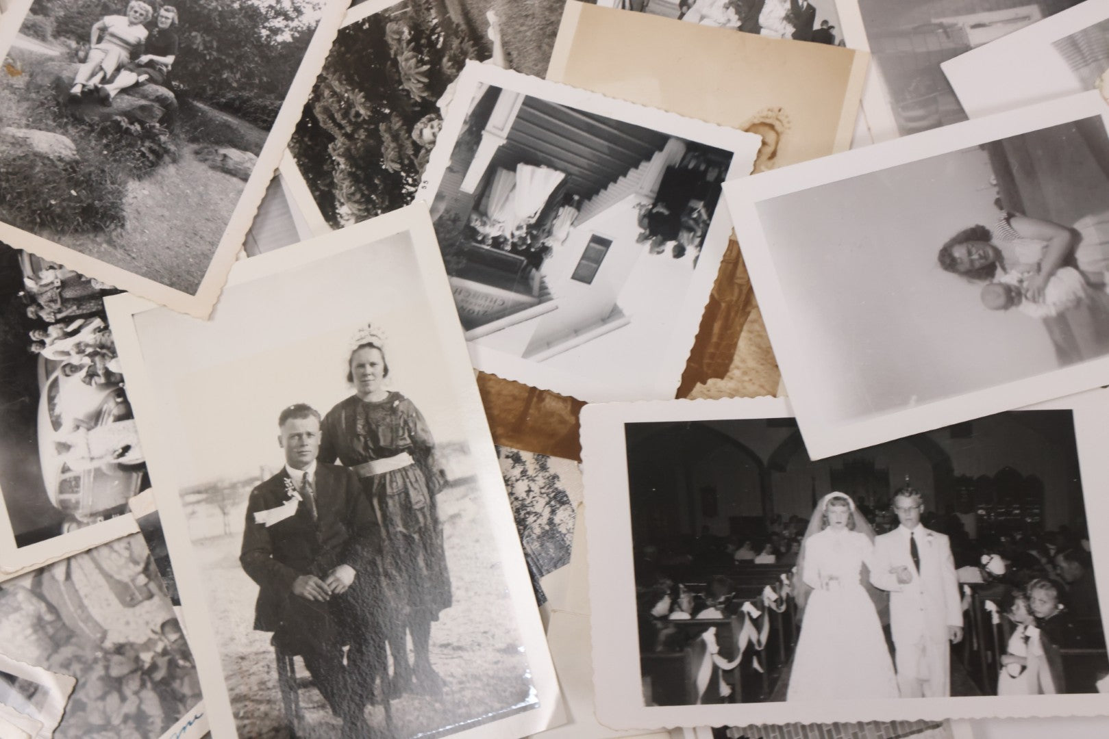 Lot 163 - Discovery Lot Grouping Of Many Dozens Of Snapshot Photographs Of Various People And Subjects, Including Boys Basketball Team, Weddings, Automobiles, Babies, And More