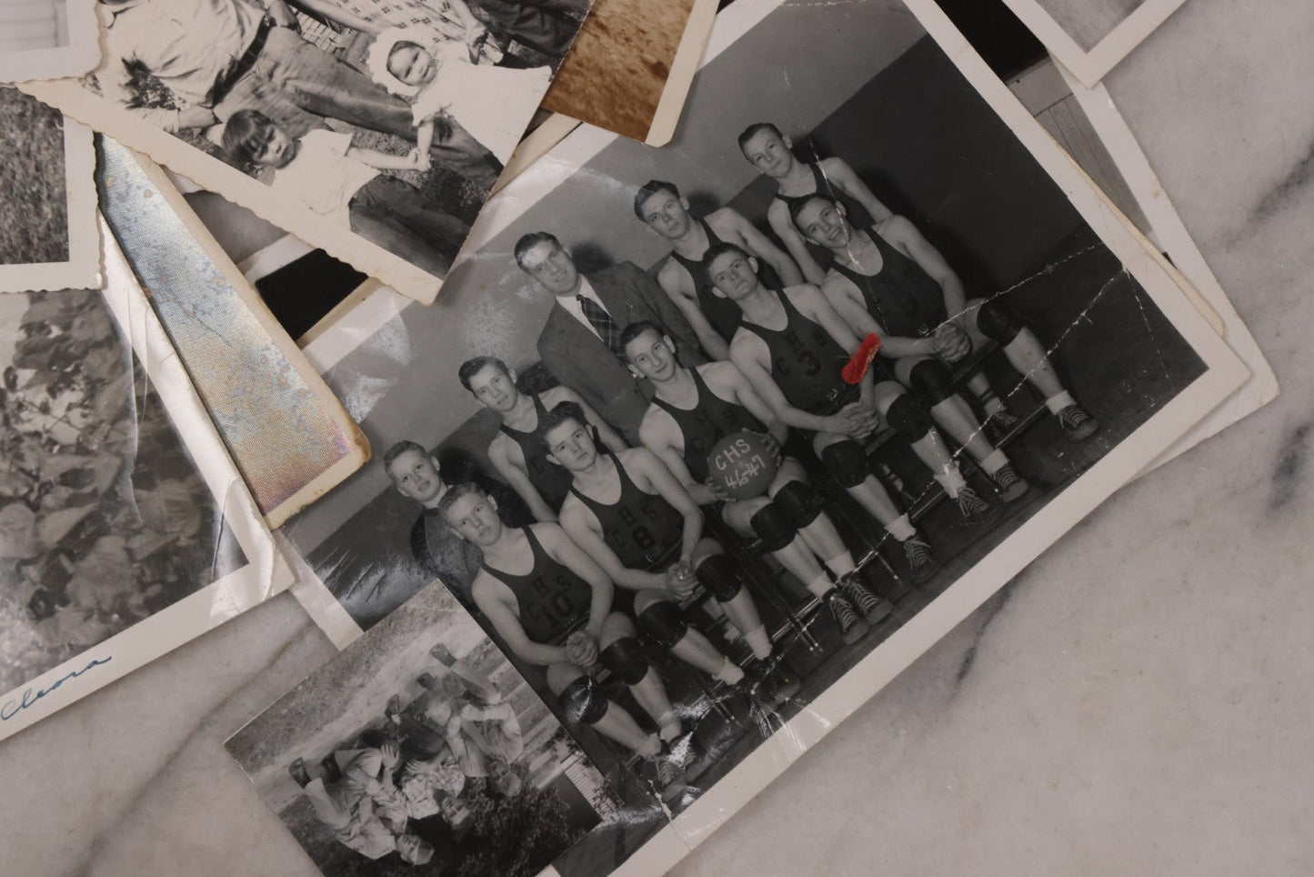 Lot 163 - Discovery Lot Grouping Of Many Dozens Of Snapshot Photographs Of Various People And Subjects, Including Boys Basketball Team, Weddings, Automobiles, Babies, And More