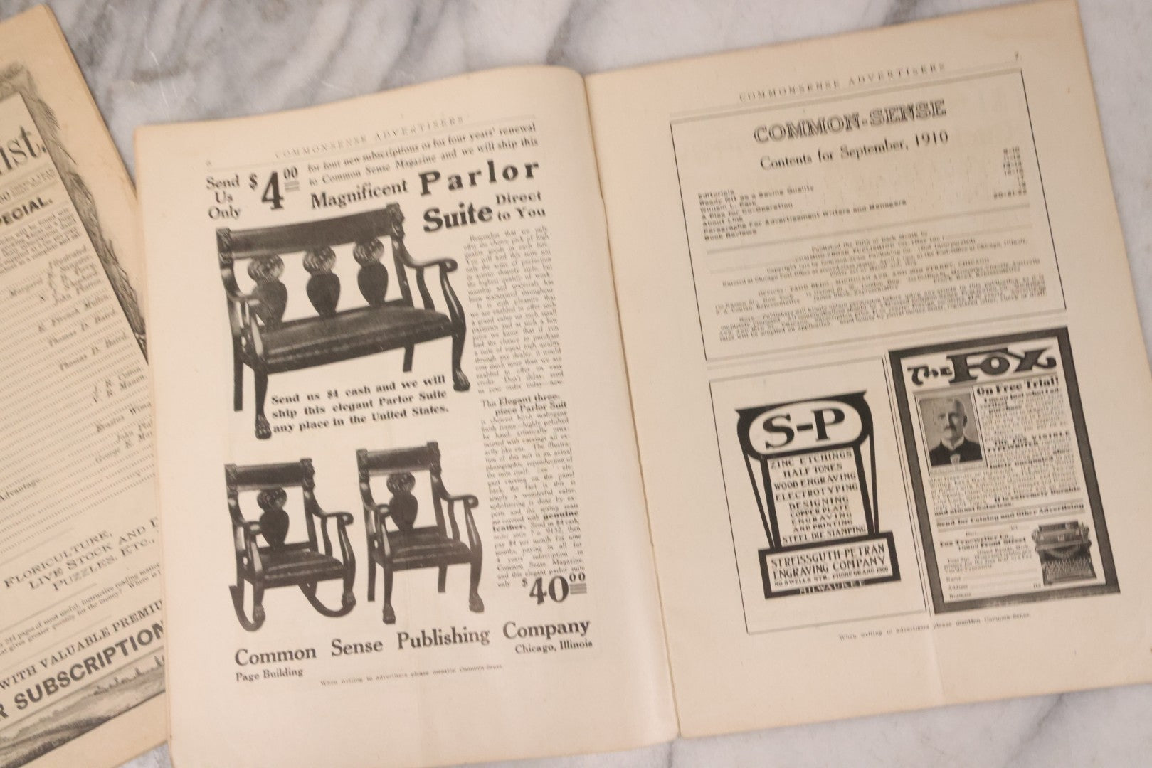 Lot 173 - Pair Of Antique Magazines Including Common Sense, September 1910, Chicago, Il, And The Agricultural Epitomist, September 1892, Indianapolis, In