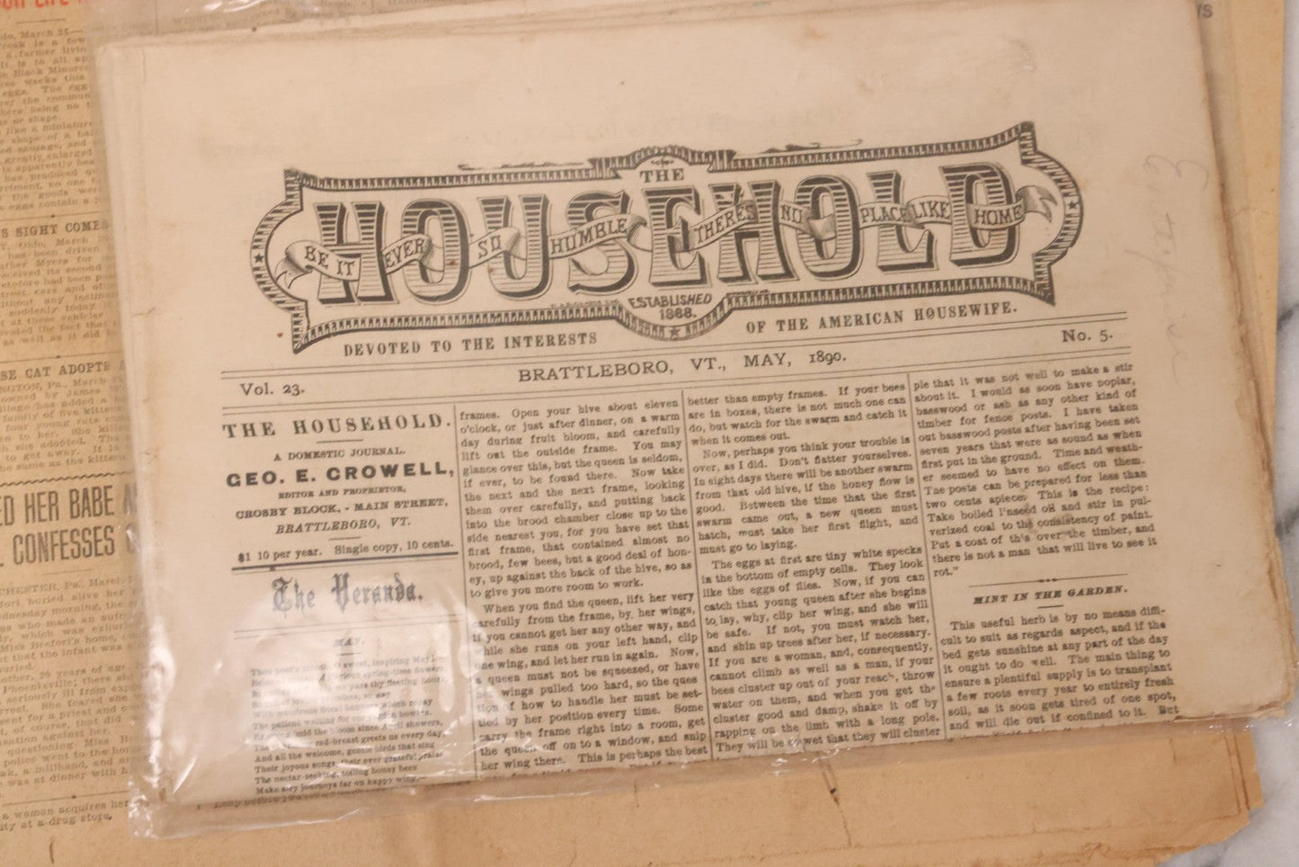 Lot 174 - Grouping Of Three Antique Newspapers, Including Matching Pair Of The Saturday Blade, Chicago Il, March 27, 1909, And The Household Domestic Journal, Brattleboro V.T. May 1890 