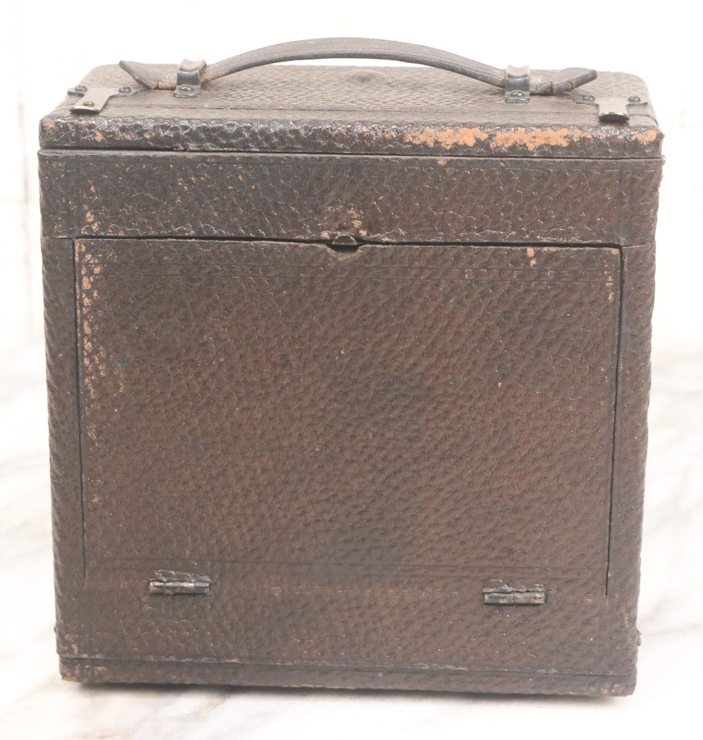 Lot 003 - Antique Cycle Poco No. 5 Folding Camera By Rochester Optical & Camera Co. With Bausch & Lomb Unicum Lens, With Three Matching Plate Holders And Original Case, Circa 1890s