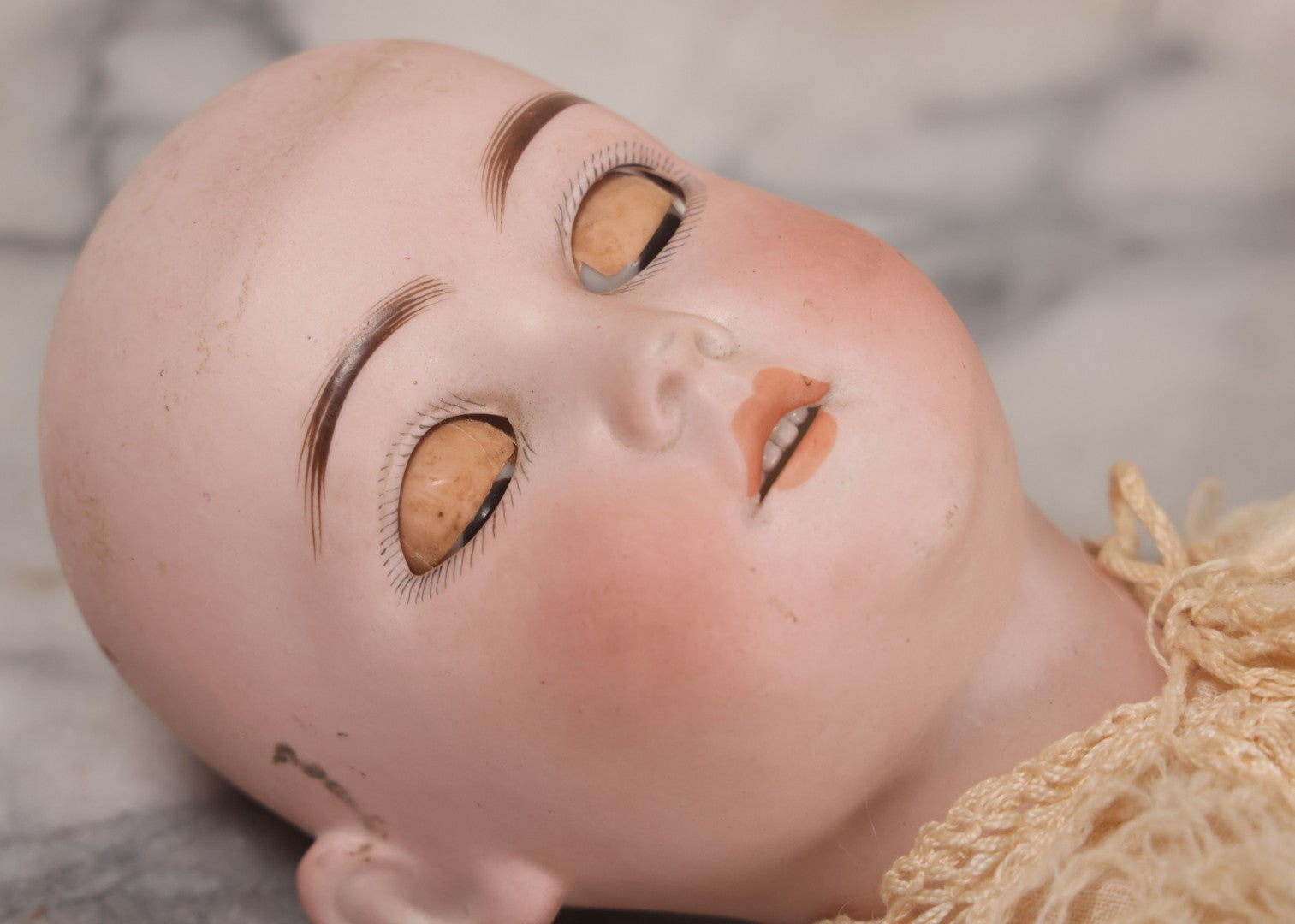 Lot 022 - Antique German Bisque Head Doll By Adolf Wislizenus, Marked "A.W. Special," Made In Germany, With Composition Body, Blonde Wig, And Clothing, Circa 1900, 24" Height