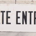 Lot 026 - Vintage Porcelain "Private Entrance" Door Plaque Sign With Brass Mounting Grommets, Note Damage Lower Right, 2-1/2" x 10"