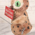 Lot 036 - Vintage Wind Up Music Conductor Owl Toy With Tin Lithograph "Animals" Sheet Music, Felt Covering, Rubber Feet, Made In Japan, Note Works Intermittently, 6" Height