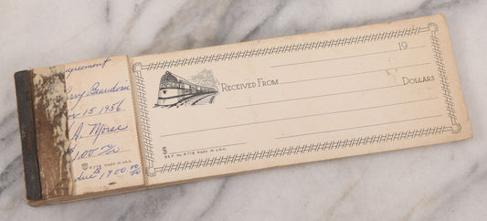 Lot 067 - Vintage Pad Of Railroad Sales Receipts, Some Used And Missing, Manufactured By Standard B&P, No. R778, Made In U.S.A., Circa 1950s