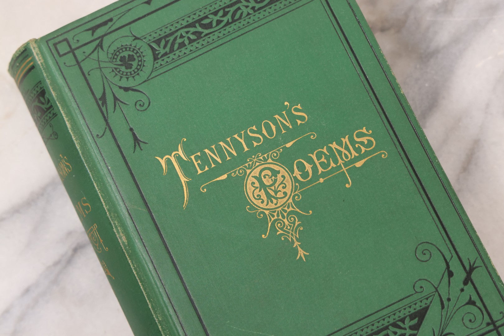 Lot 120 - "The Poetical Works Of Alfred Lord Tennyson" Antique Illustrated Poetry Book With Gold Embossed Designs And Lettering On Spine And Covers, Circa 1900, Published By T.Y. Crowell, New York, With Partial Christmas Day Inscription, See Notes