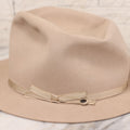 Lot 026 - Vintage Beige Stetson Royal Deluxe Hat With Brown Leather Interior Band, John B. Stetson Company, Sold By Al. Bass The Clothier, Findlay, Ohio