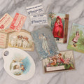 Lot 049 - Grouping Of Ten Antique Apothecary And Pharmacy Ephemera Items Including Carter's Iron Pills, Hood's Vegetable Pills, And Melvin's Cough Syrup And Other Trade Cards, With Four Unused Paper Labels