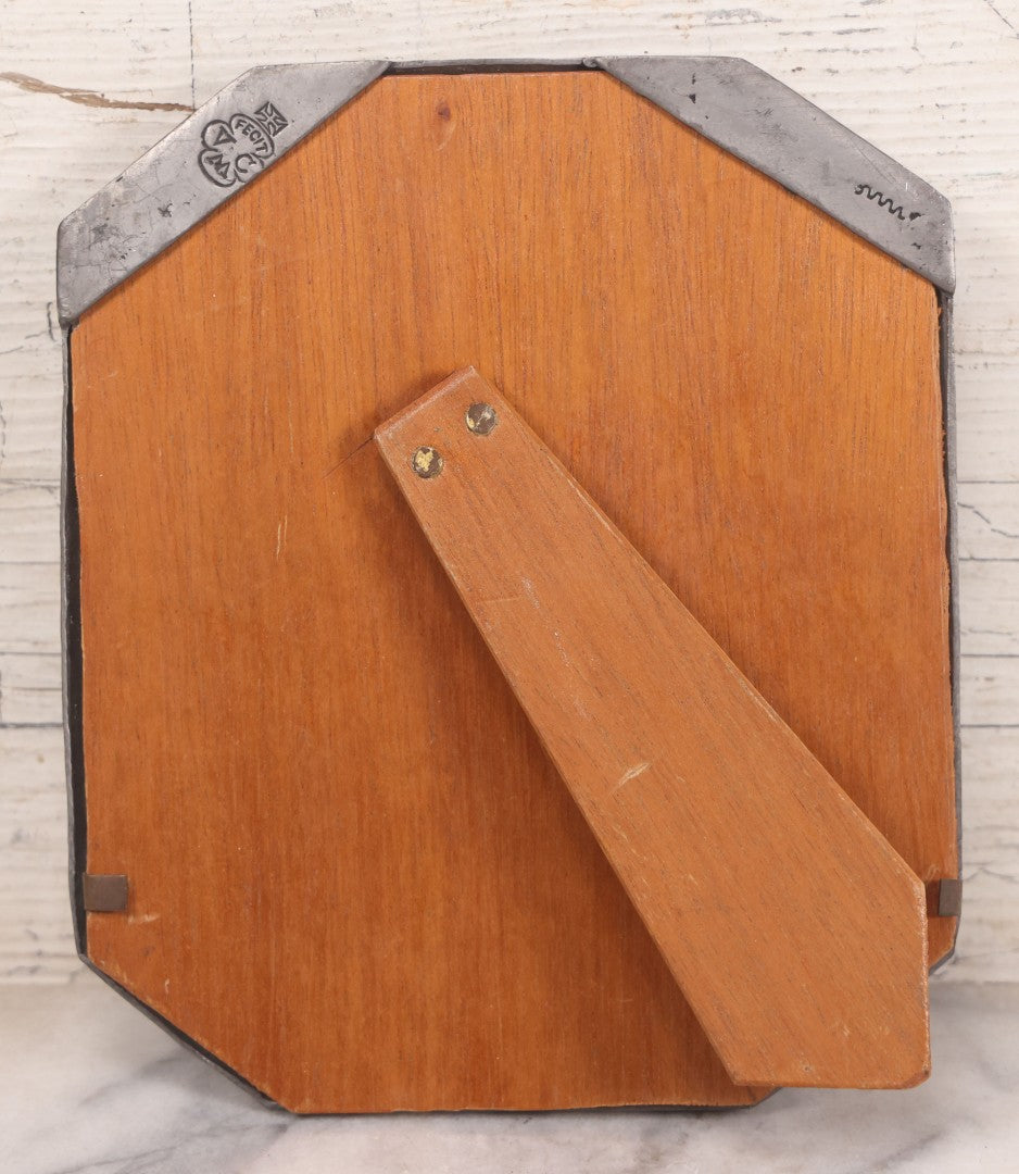 Lot 089 - Antique German Pewter Octagonal Picture Frame With Hallmark, 6-1/2" x 7-1/2"