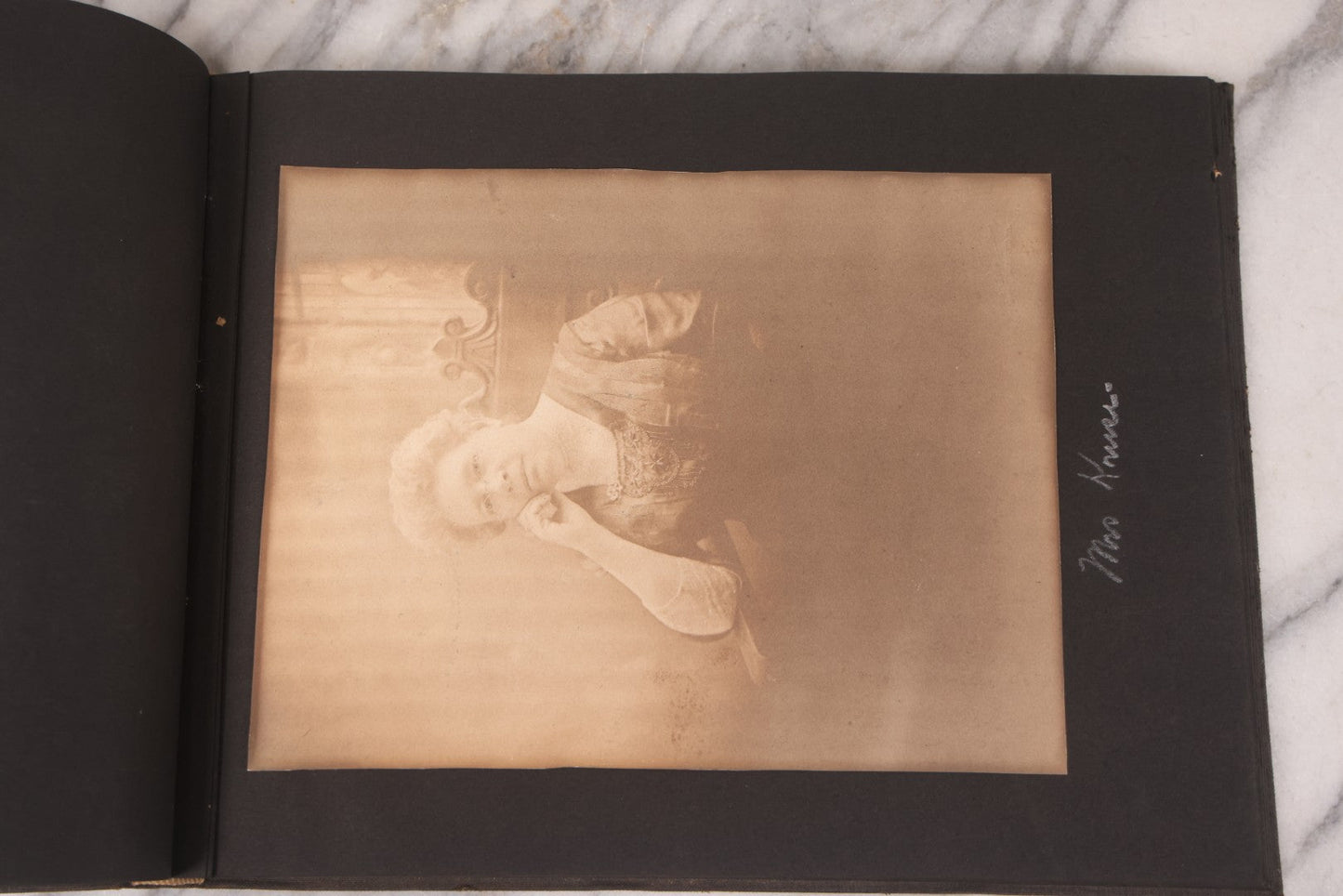 Lot 095 - Antique Family Photo Album With 25+ Portrait And Snapshot Photographs, Mostly Of Children, Including New York Sightseeing Trolley Photo, And Several Additional Loose Snapshot Photos