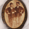 Lot 096 - Antique Oval Photo Button With Image Of Two Men With Linked Arms