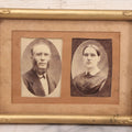 Lot 097 - Antique Pair Of Portraits Of Man And Woman In Single Frame, 7-3/4" x 5-3/4"
