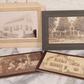 Lot 101 - Grouping Of Four Antique Boarded Photos Of Large Colonial Houses And Families