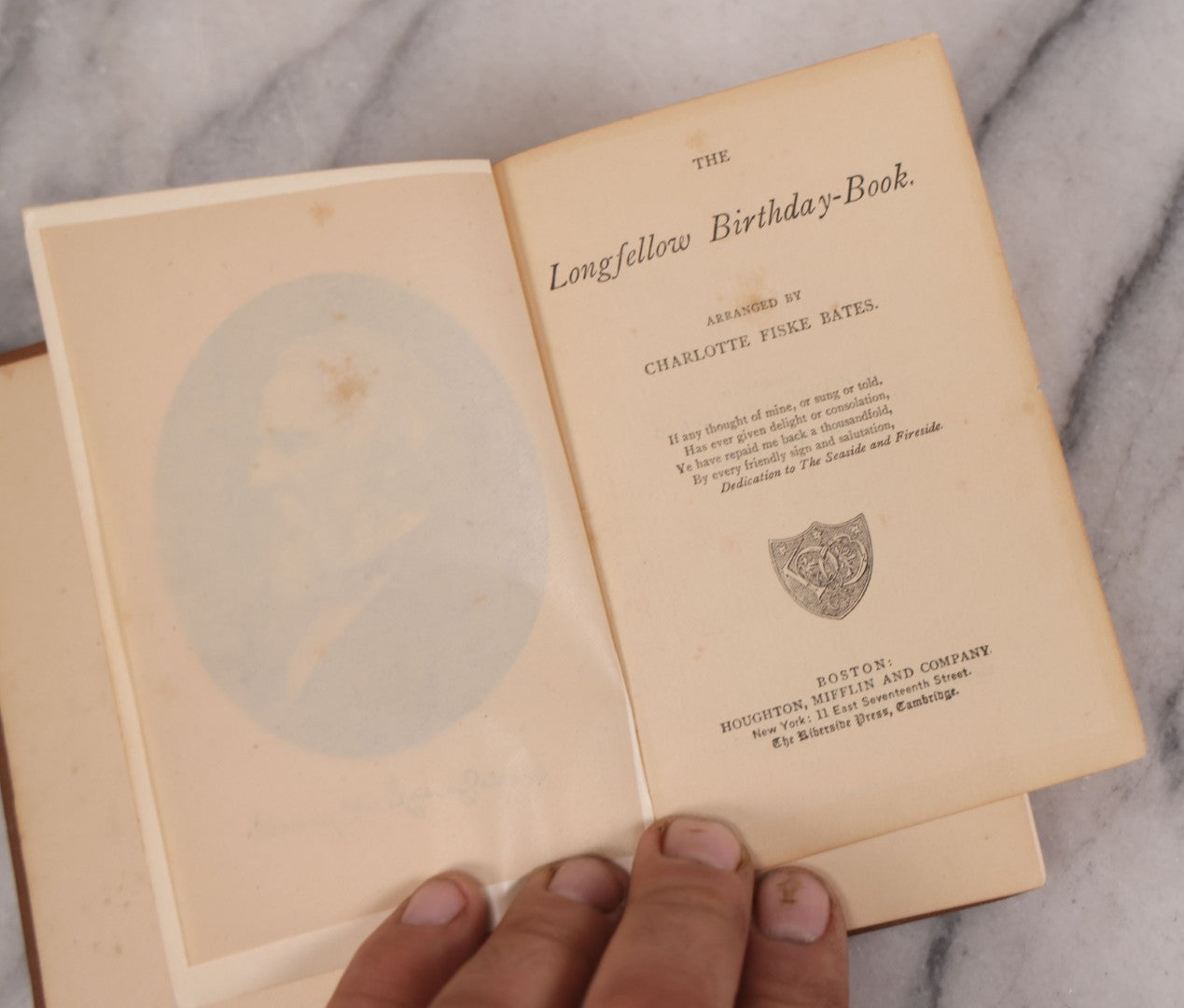 Lot 106 - "The Longfellow Birthday Book" Antique Illustrated Book Arranged By Charlotte Fiske Bates, Published By Houghton Mifflin And Company, Boston, 1881