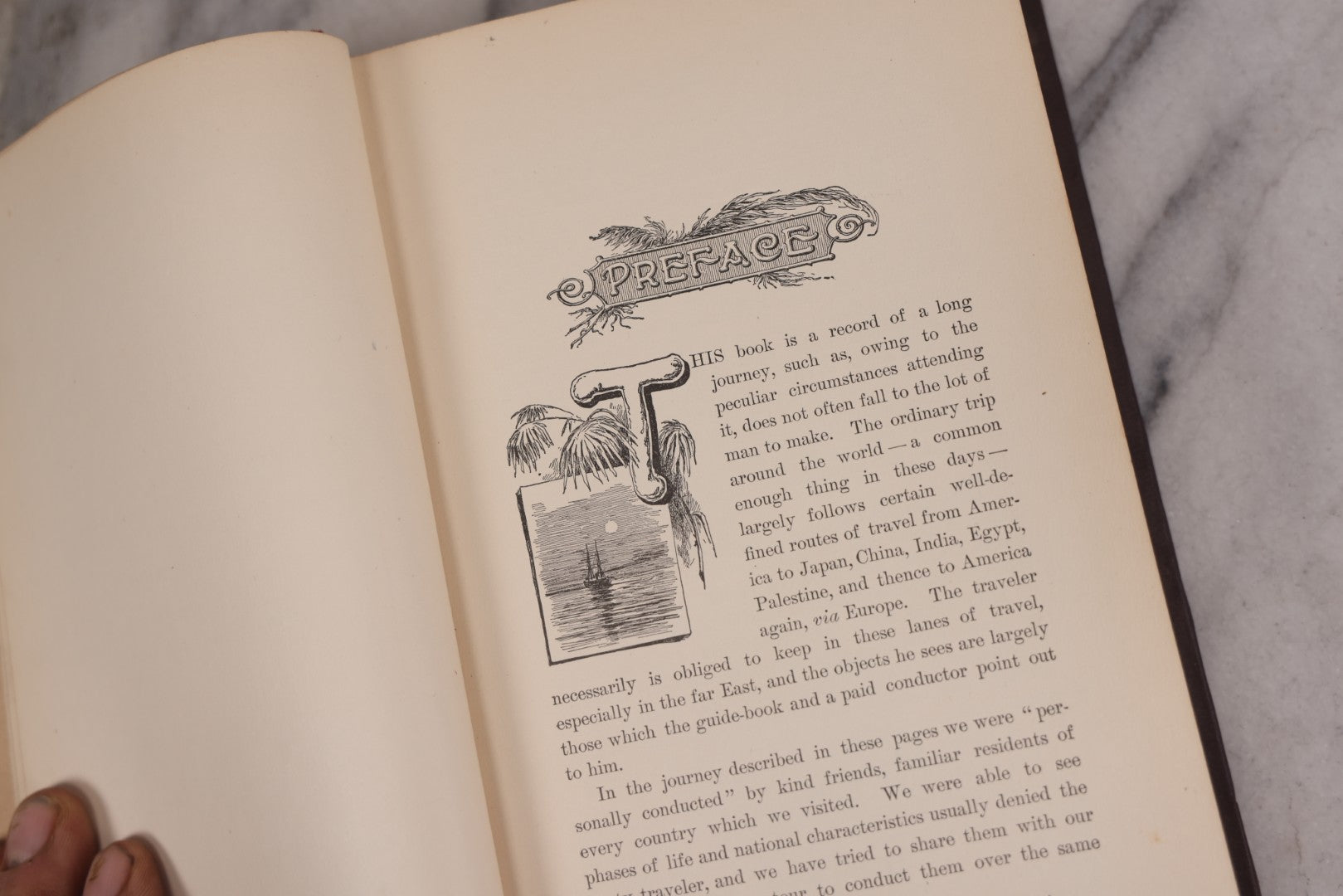 Lot 107 - "Our Journey Around The World" Antique Illustrated Travel Book By Rev. Francis E. Clark, D.D., Approximately 200 Illustrations, Embossed Frame Design On Covers, Published By Worthington & Co., Hartford, 1895