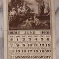Lot 126 - Single Vintage Calendar Page June 1931 With Illustration Of Christ Preaching By The Sea, "International Sunday School Lessons" Listed For Each Date Of The Month
