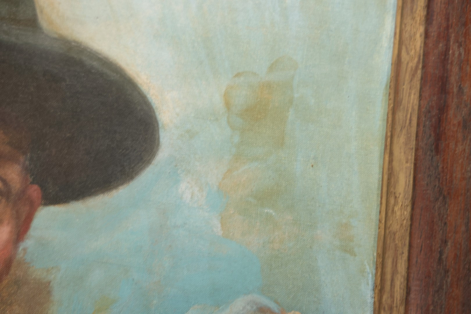 Mid-20th Century Oil On Canvas Portrait Of Elder Alpine Gentleman With Pipe, Signed Gussich, 23-3/4" X 27-3/4"
