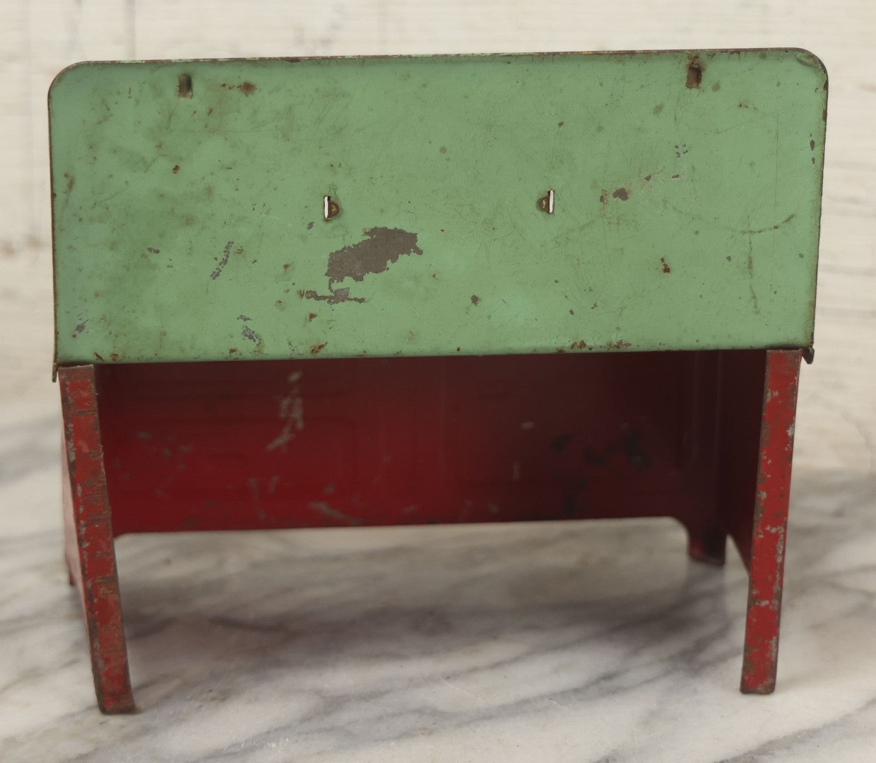 Lot 081 - Vintage Little Orphan Annie Tin Lithograph Toy Stove With Red And Green Paint, Circa 1930s Note Surface Wear And Rust