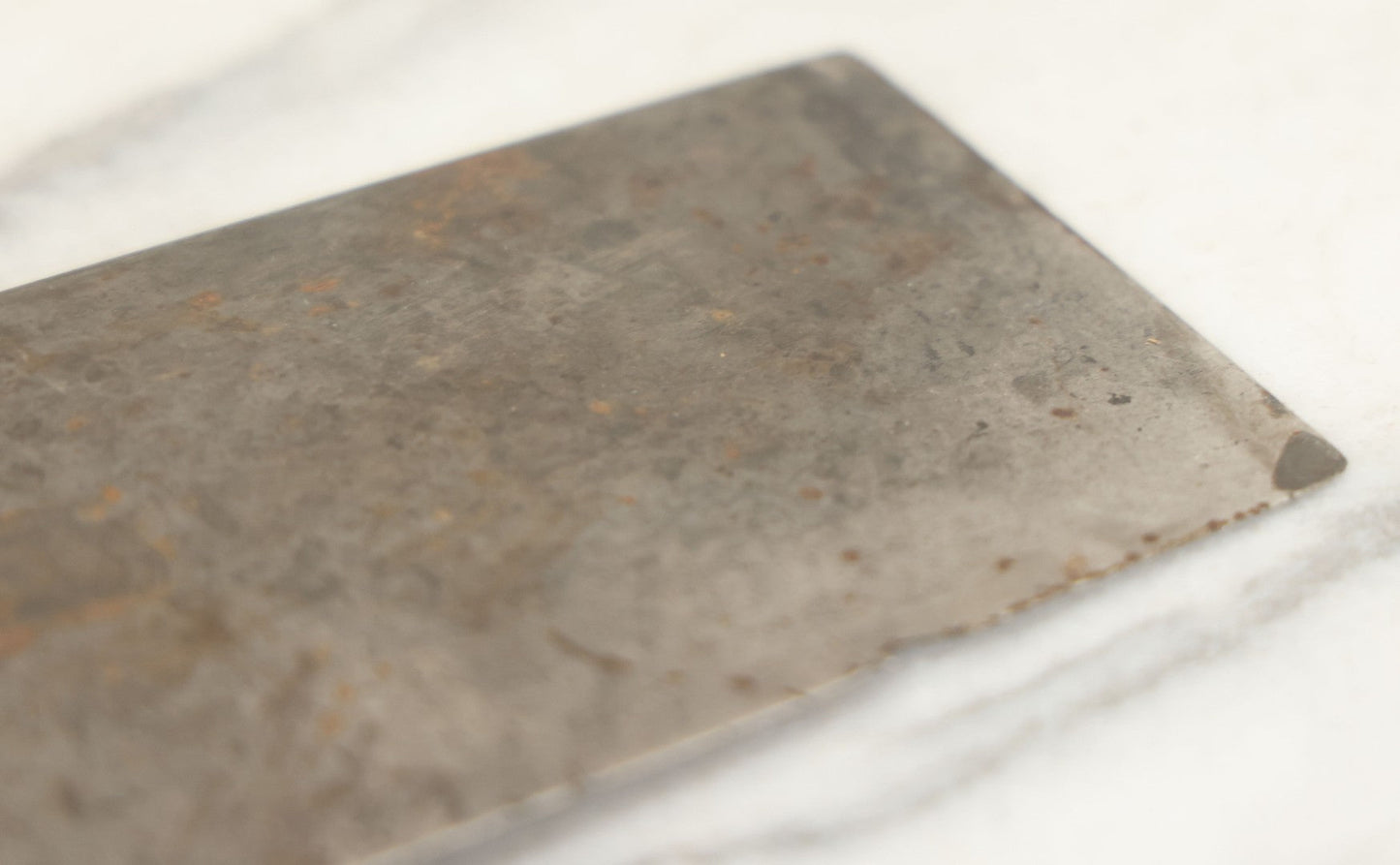 Lot 084 - Antique Butcher's Knife Meat Cleaver With Turned Wooden Handle And Brass Collar, Unmarked, Note Chipped And Worn Blade
