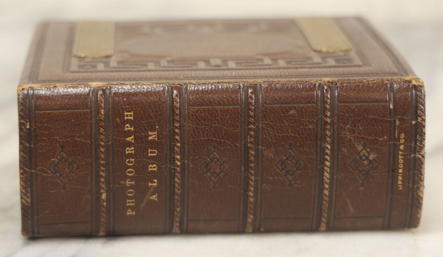 Lot 086 - Antique Family Photo Album With 32 Carte De Visite C.D.V. Photographs And 3 Tintypes, Mostly Of The Clingman Family, Including Photo Of Thomas Clingman, Mortally Wounded At The Battle Of Shiloh, Album By J.B. Lippincott & Co., Philadelphia