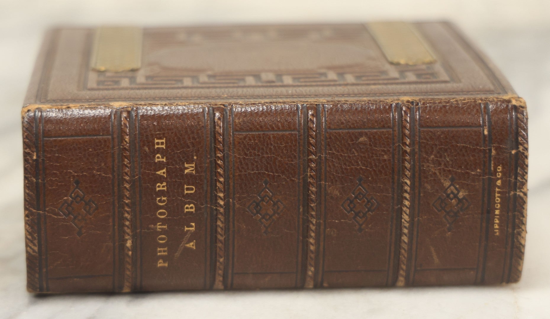 Lot 086 - Antique Family Photo Album With 32 Carte De Visite C.D.V. Photographs And 3 Tintypes, Mostly Of The Clingman Family, Including Photo Of Thomas Clingman, Mortally Wounded At The Battle Of Shiloh, Album By J.B. Lippincott & Co., Philadelphia