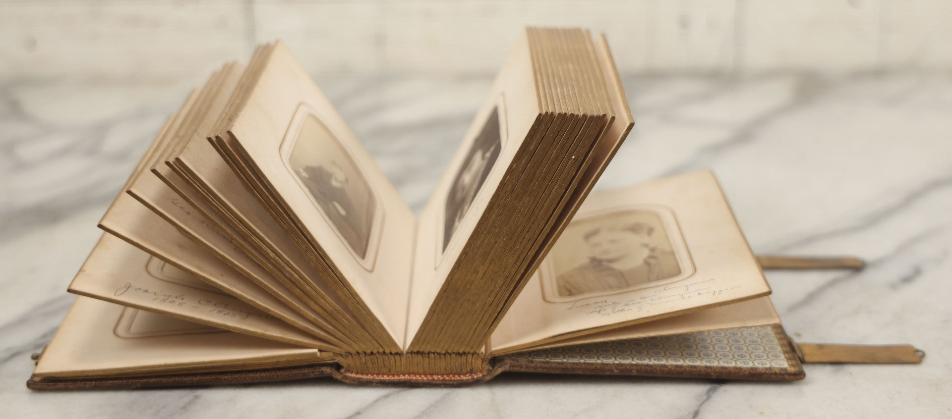 Lot 086 - Antique Family Photo Album With 32 Carte De Visite C.D.V. Photographs And 3 Tintypes, Mostly Of The Clingman Family, Including Photo Of Thomas Clingman, Mortally Wounded At The Battle Of Shiloh, Album By J.B. Lippincott & Co., Philadelphia