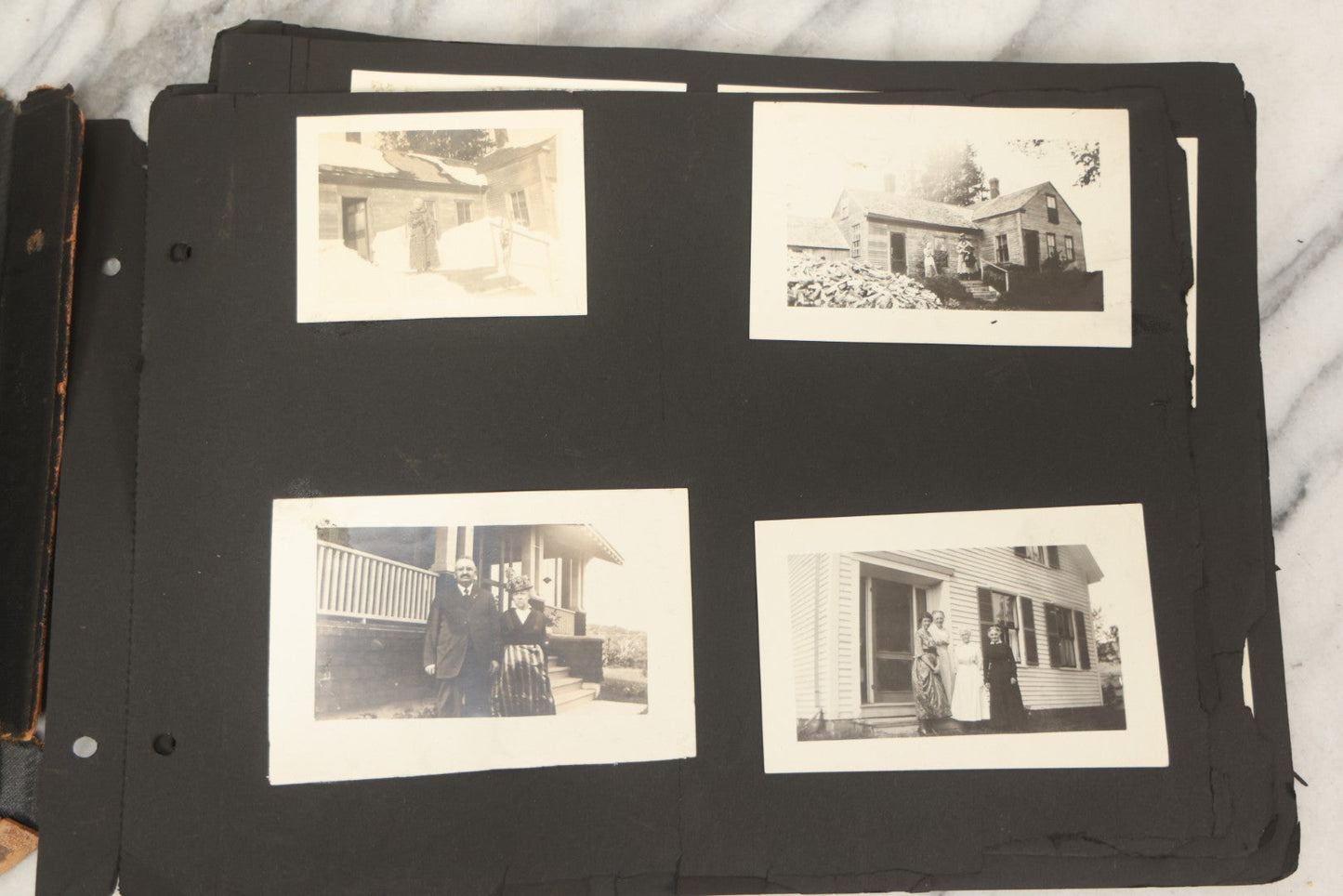 Lot 090 - Antique Snapshot Photo Album With 115+ Photographs, Early 1920s New England Scenes Including Lake Winnipesaukee, Quarry In Rockport Maine, And Winter Views