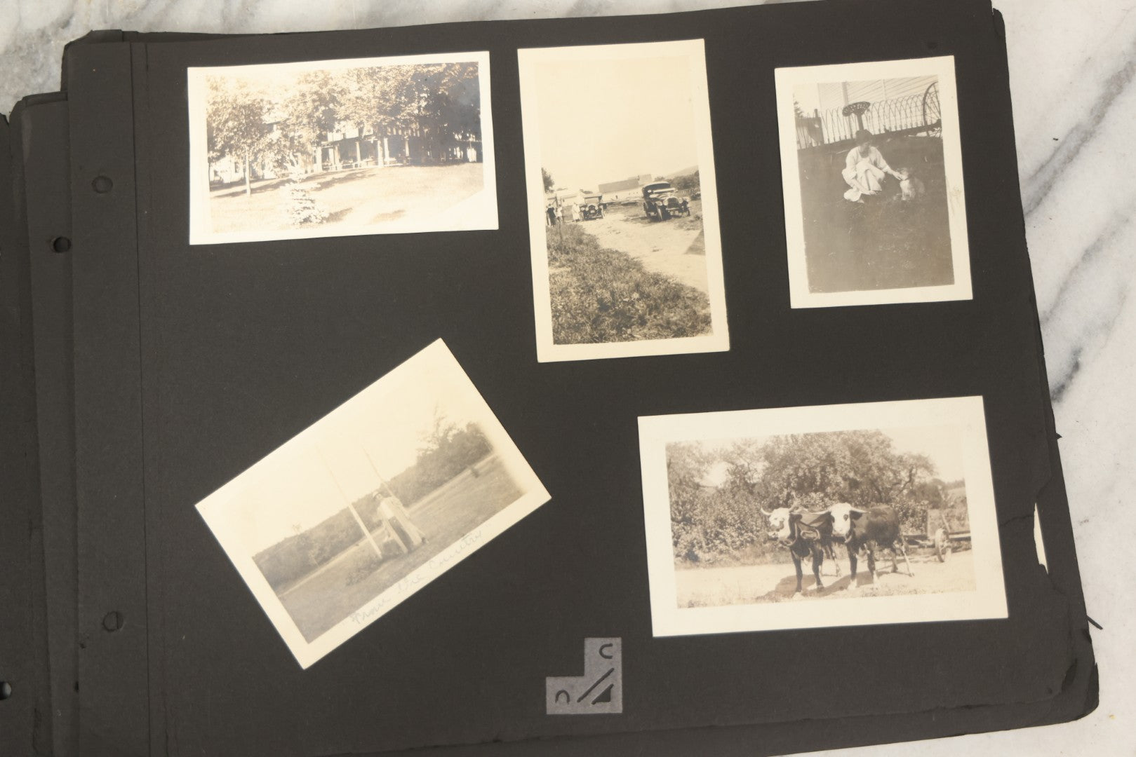 Lot 090 - Antique Snapshot Photo Album With 115+ Photographs, Early 1920s New England Scenes Including Lake Winnipesaukee, Quarry In Rockport Maine, And Winter Views