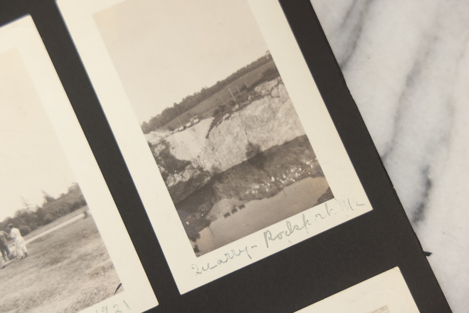 Lot 090 - Antique Snapshot Photo Album With 115+ Photographs, Early 1920s New England Scenes Including Lake Winnipesaukee, Quarry In Rockport Maine, And Winter Views