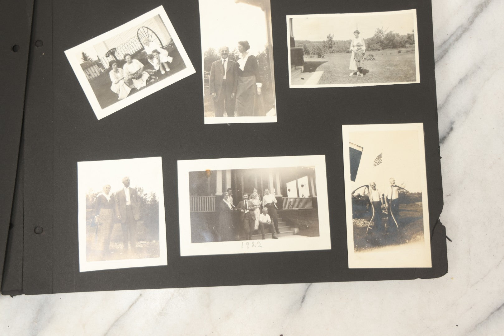 Lot 090 - Antique Snapshot Photo Album With 115+ Photographs, Early 1920s New England Scenes Including Lake Winnipesaukee, Quarry In Rockport Maine, And Winter Views