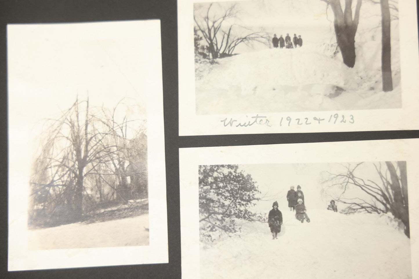 Lot 090 - Antique Snapshot Photo Album With 115+ Photographs, Early 1920s New England Scenes Including Lake Winnipesaukee, Quarry In Rockport Maine, And Winter Views