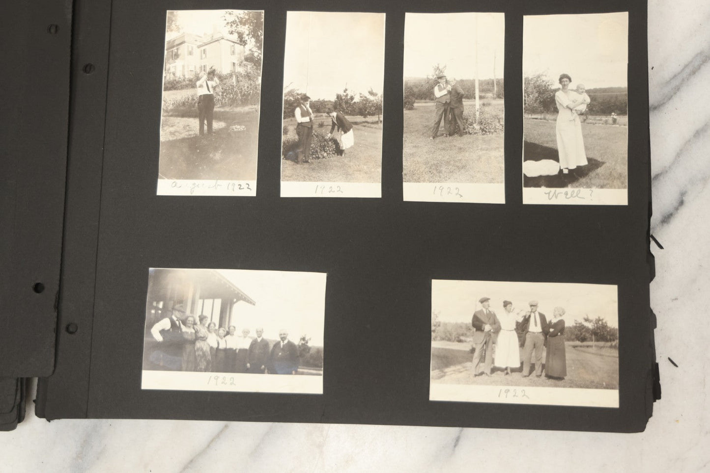 Lot 090 - Antique Snapshot Photo Album With 115+ Photographs, Early 1920s New England Scenes Including Lake Winnipesaukee, Quarry In Rockport Maine, And Winter Views
