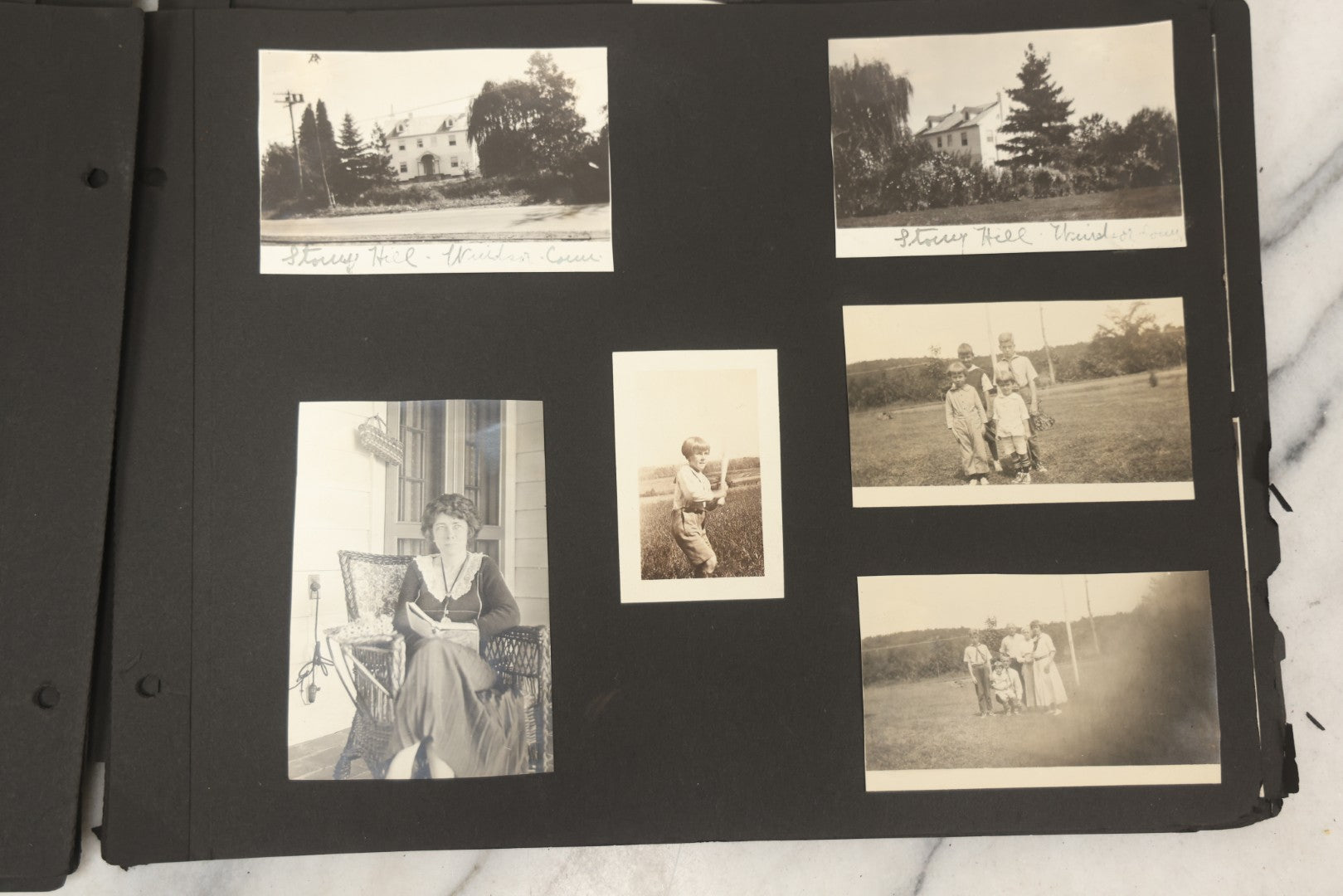Lot 090 - Antique Snapshot Photo Album With 115+ Photographs, Early 1920s New England Scenes Including Lake Winnipesaukee, Quarry In Rockport Maine, And Winter Views