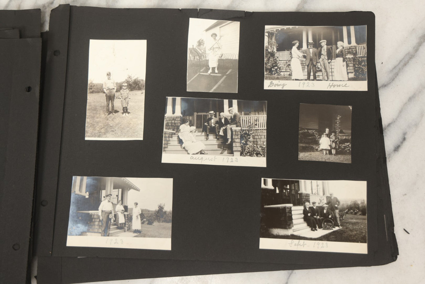 Lot 090 - Antique Snapshot Photo Album With 115+ Photographs, Early 1920s New England Scenes Including Lake Winnipesaukee, Quarry In Rockport Maine, And Winter Views