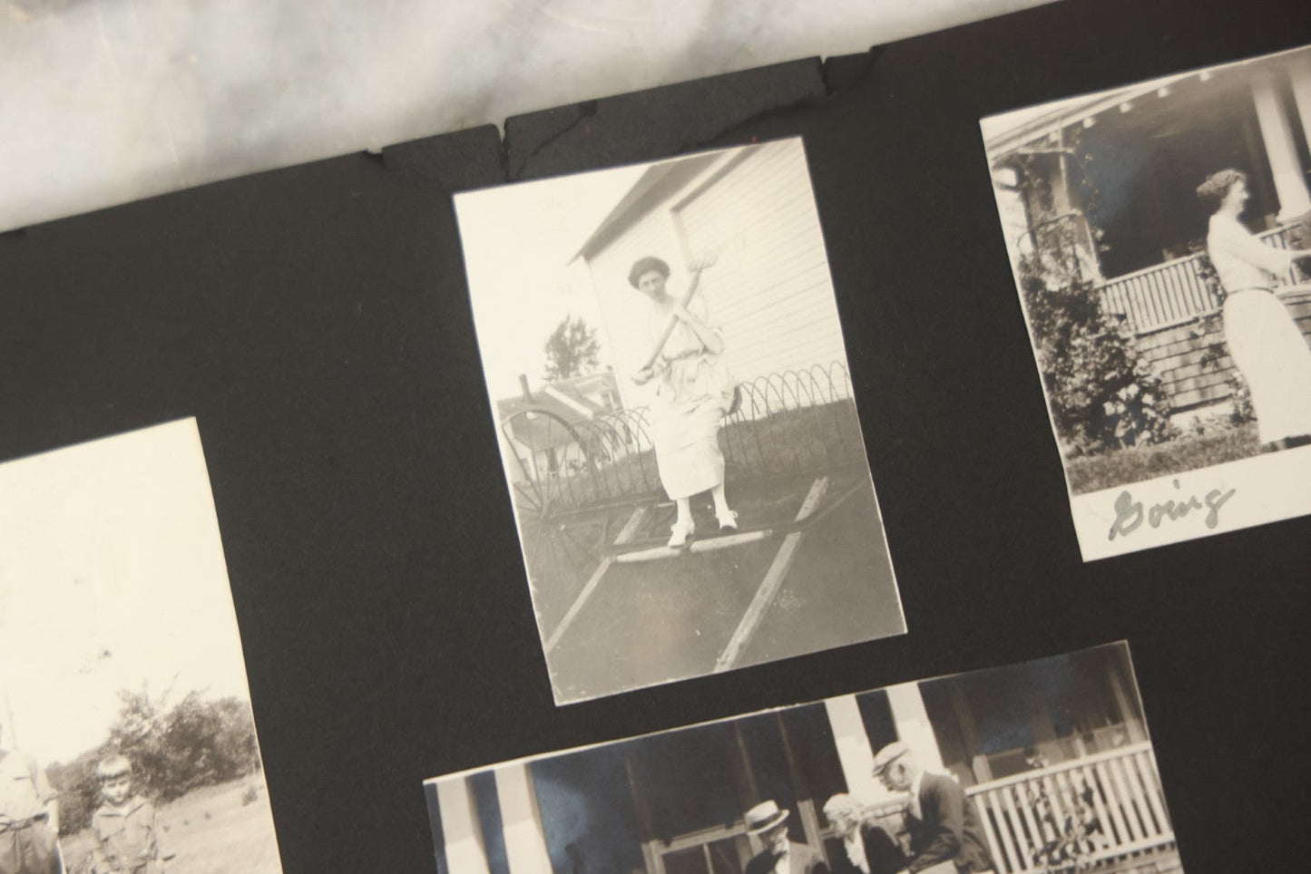 Lot 090 - Antique Snapshot Photo Album With 115+ Photographs, Early 1920s New England Scenes Including Lake Winnipesaukee, Quarry In Rockport Maine, And Winter Views